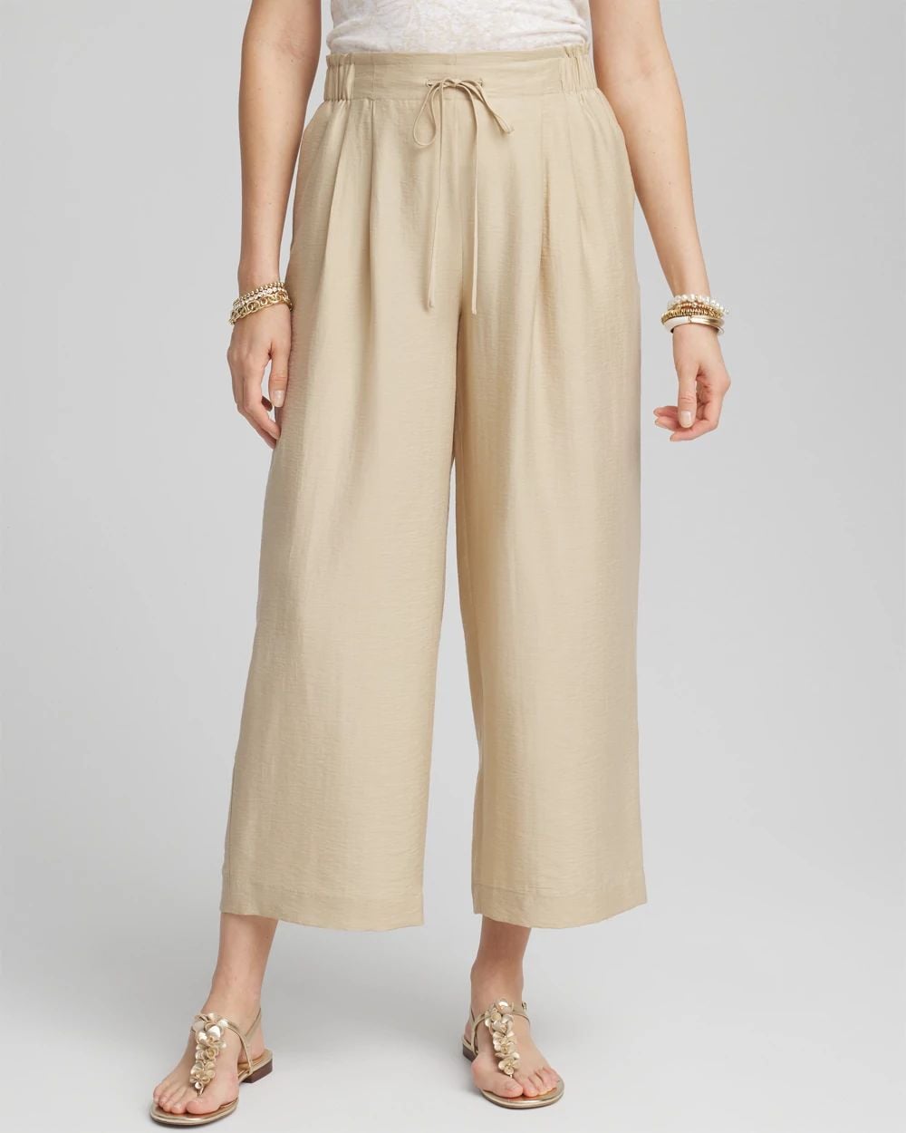 Lightweight Wide Leg Cropped Pants Chico's